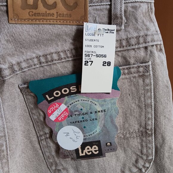 Vintage Mens Lee Jeans 27x28 1980's LOOSE FIT TAPERED PREP FOXTAIL DENIM JEANS - Picture 4 of 5
